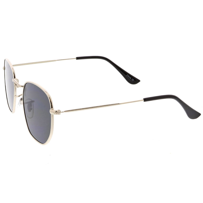 zeroUV Retro Modern Geometric Hexagon Frame Dapper Sunglasses C455 Sunglasses White Smoke Gold Green,Gold Brown,Silver Smoke,Black Green,Gold Smoke,Gold Smoke (2-pack)