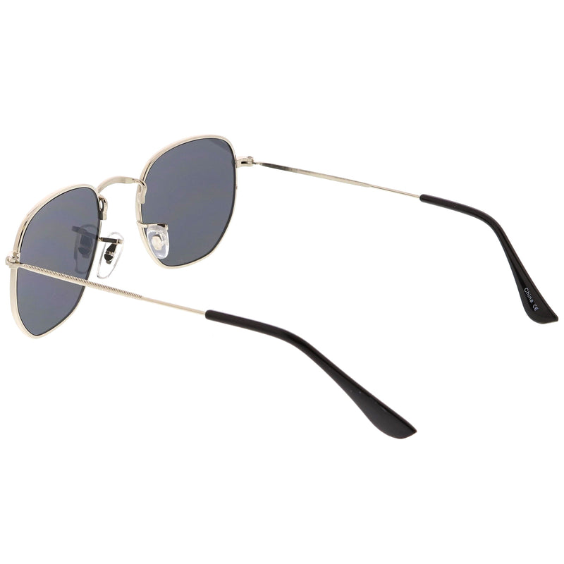 zeroUV Retro Modern Geometric Hexagon Frame Dapper Sunglasses C455 Sunglasses White Smoke Gold Green,Gold Brown,Silver Smoke,Black Green,Gold Smoke,Gold Smoke (2-pack)