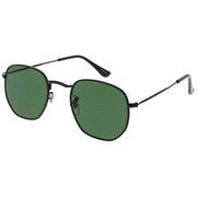 zeroUV Retro Modern Geometric Hexagon Frame Dapper Sunglasses C455 Sunglasses White Smoke Gold Green,Gold Brown,Silver Smoke,Black Green,Gold Smoke,Gold Smoke (2-pack)