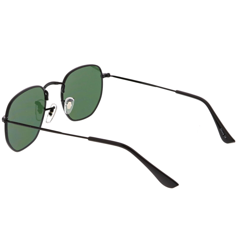 zeroUV Retro Modern Geometric Hexagon Frame Dapper Sunglasses C455 Sunglasses White Smoke Gold Green,Gold Brown,Silver Smoke,Black Green,Gold Smoke,Gold Smoke (2-pack)