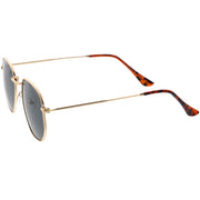 zeroUV Retro Modern Geometric Hexagon Frame Dapper Sunglasses C455 Sunglasses White Smoke Gold Green,Gold Brown,Silver Smoke,Black Green,Gold Smoke,Gold Smoke (2-pack)