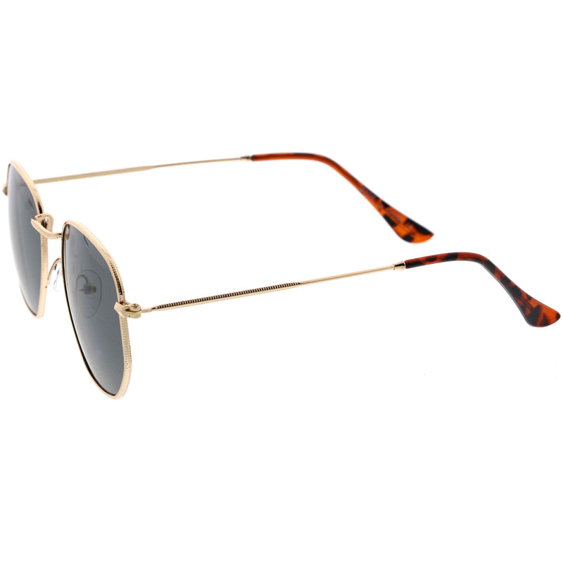 zeroUV Retro Modern Geometric Hexagon Frame Dapper Sunglasses C455 Sunglasses White Smoke Gold Green,Gold Brown,Silver Smoke,Black Green,Gold Smoke,Gold Smoke (2-pack)