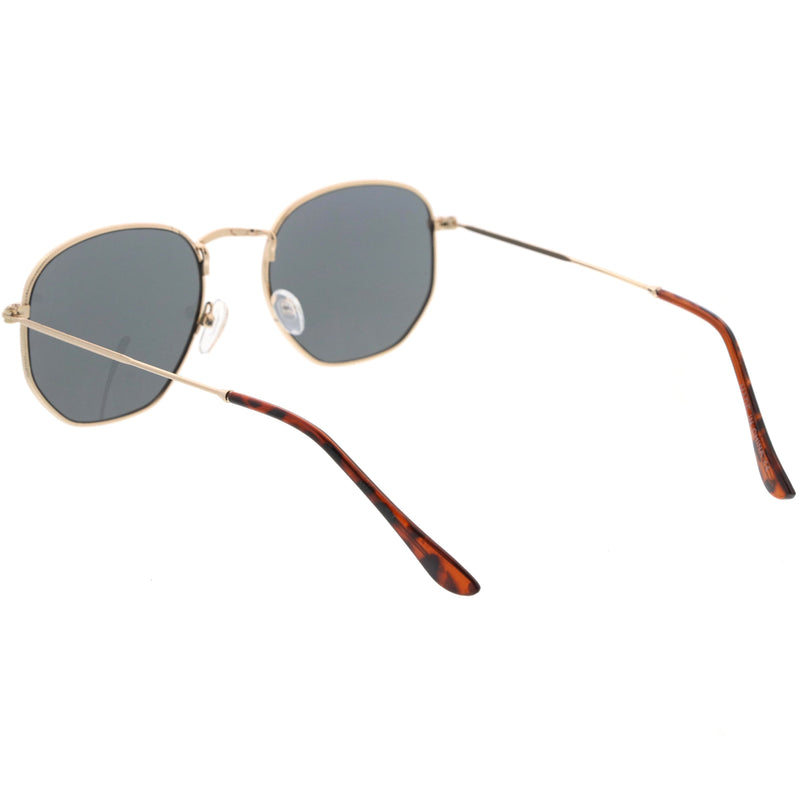 zeroUV Retro Modern Geometric Hexagon Frame Dapper Sunglasses C455 Sunglasses White Smoke Gold Green,Gold Brown,Silver Smoke,Black Green,Gold Smoke,Gold Smoke (2-pack)