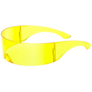 zeroUV Futuristic Space Cadet Mono Lens Shield Sunglasses C471 Sunglasses White Smoke Yellow,Pink,Red,Blue,Light Smoke,Light Blue