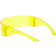 zeroUV Futuristic Space Cadet Mono Lens Shield Sunglasses C471 Sunglasses White Smoke Yellow,Pink,Red,Blue,Light Smoke,Light Blue