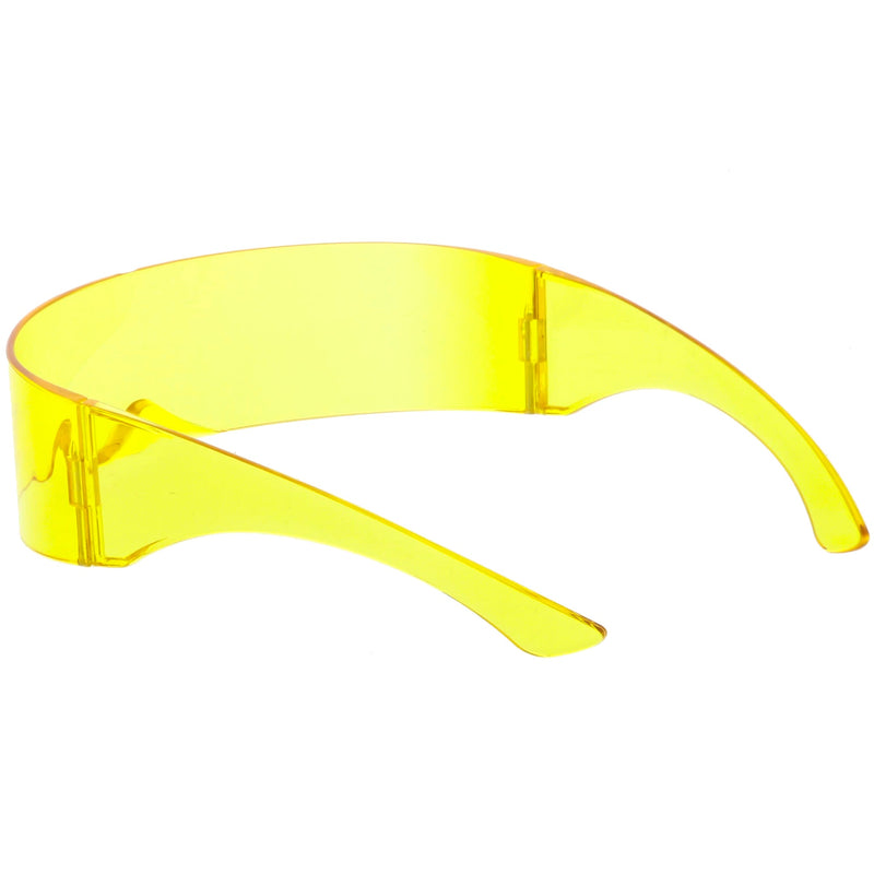 zeroUV Futuristic Space Cadet Mono Lens Shield Sunglasses C471 Sunglasses White Smoke Yellow,Pink,Red,Blue,Light Smoke,Light Blue
