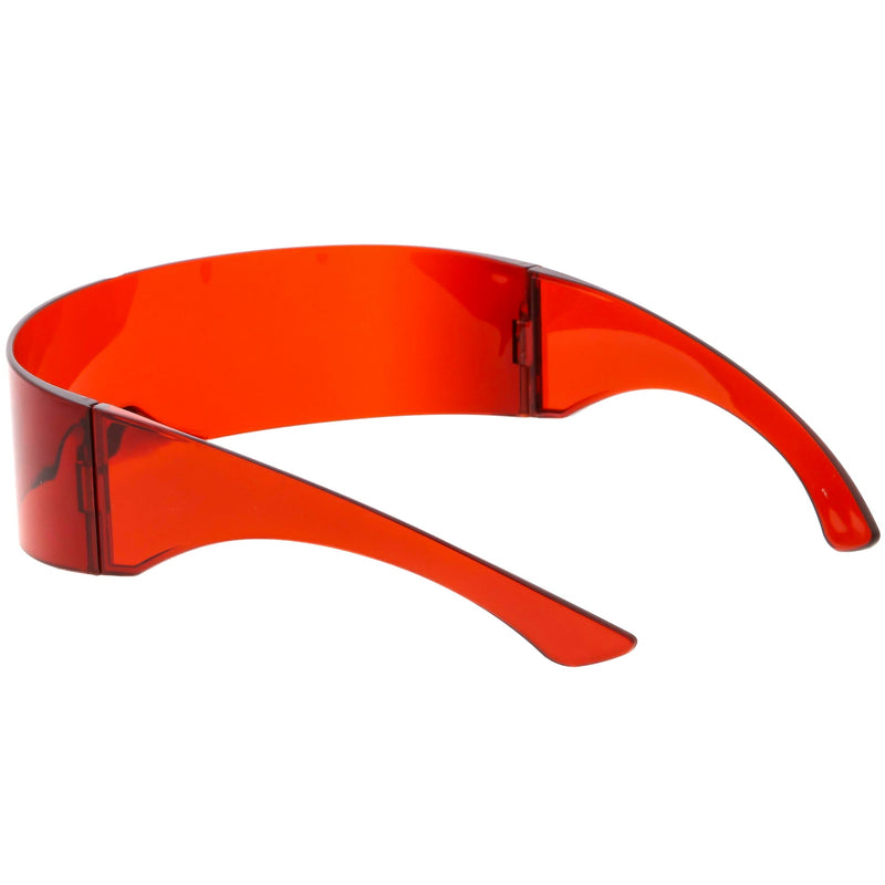 zeroUV Futuristic Space Cadet Mono Lens Shield Sunglasses C471 Sunglasses White Smoke Yellow,Pink,Red,Blue,Light Smoke,Light Blue