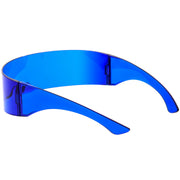 zeroUV Futuristic Space Cadet Mono Lens Shield Sunglasses C471 Sunglasses White Smoke Yellow,Pink,Red,Blue,Light Smoke,Light Blue