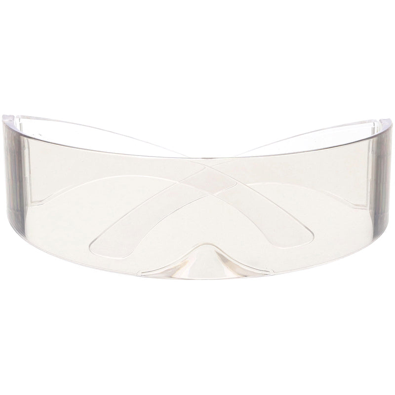 zeroUV Futuristic Space Cadet Mono Lens Shield Sunglasses C471 Sunglasses White Smoke Light Smoke