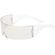 zeroUV Futuristic Space Cadet Mono Lens Shield Sunglasses C471 Sunglasses White Smoke Yellow,Pink,Red,Blue,Light Smoke,Light Blue