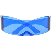 zeroUV Futuristic Space Cadet Mono Lens Shield Sunglasses C471 Sunglasses White Smoke Light Blue