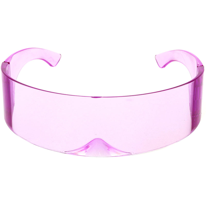 zeroUV Futuristic Retro Mirror Wrap Around Shield Sunglasses 8762 Sunglasses Lavender Blush Light Purple