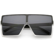 zeroUV Oversize Retro Modern Futuristic Square Aviator Sunglasses C475 Sunglasses Dark Slate Gray Black Lavender,Black Clear Smoke,Matte Black Smoke,Tortoise Brown,Shiny Black Smoke,Black Tortoise Lavender