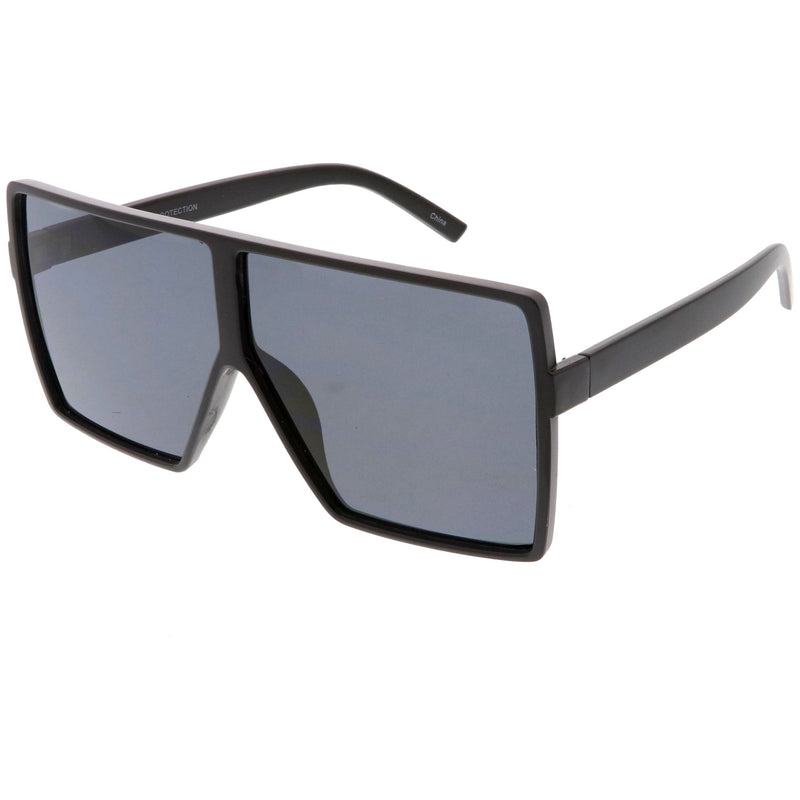 zeroUV Oversize Retro Modern Futuristic Square Aviator Sunglasses C475 Sunglasses White Smoke Black Lavender,Black Clear Smoke,Matte Black Smoke,Tortoise Brown,Shiny Black Smoke,Black Tortoise Lavender