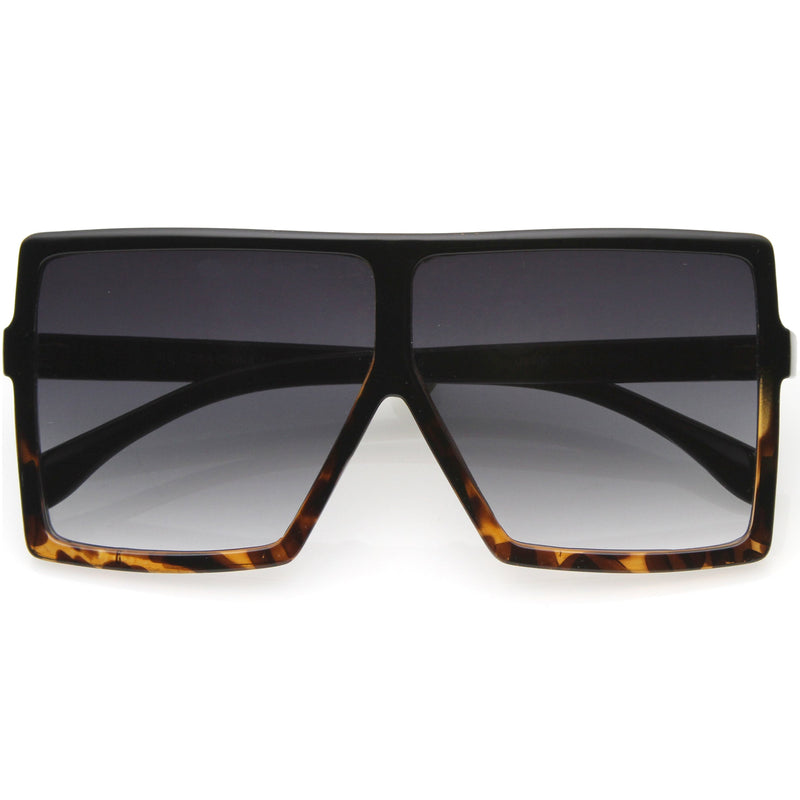 zeroUV Oversize Retro Modern Futuristic Square Aviator Sunglasses C475 Sunglasses Black Black Tortoise Lavender