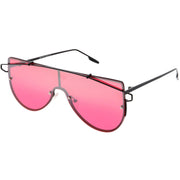 zeroUV Retro Futuristic Shield Mono Lens Color Tone Sunglasses C484 Glasses / Sunglasses White Smoke Black Red,Gold Pink,Gold Yellow,Gold Clear Tinted