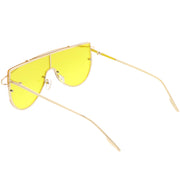 zeroUV Retro Futuristic Shield Mono Lens Color Tone Sunglasses C484 Glasses / Sunglasses White Smoke Black Red,Gold Pink,Gold Yellow,Gold Clear Tinted