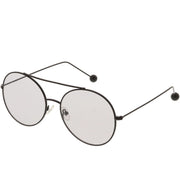 zeroUV Premium Oversize Color Oval Plat Lens Aviator Sunglasses C498 Sunglasses White Smoke Silver Blue,Gold Yellow,Silver Green,Gold Pink,Black Light Grey