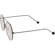 zeroUV Premium Oversize Color Oval Plat Lens Aviator Sunglasses C498 Sunglasses White Smoke Silver Blue,Gold Yellow,Silver Green,Gold Pink,Black Light Grey