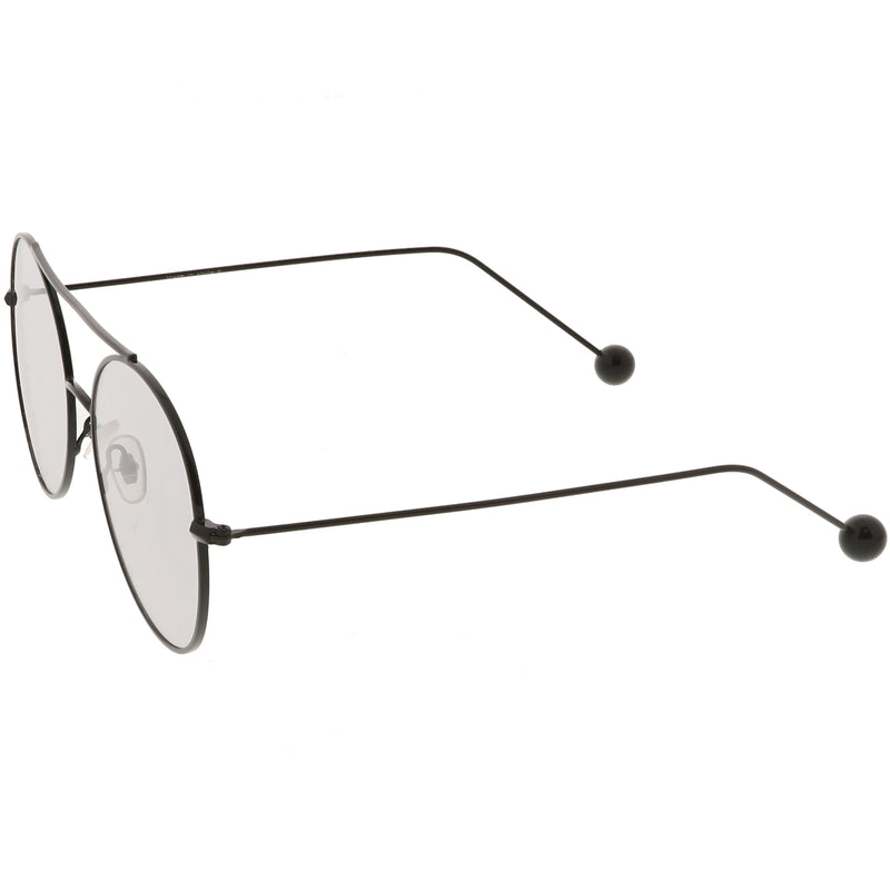 zeroUV Premium Oversize Color Oval Plat Lens Aviator Sunglasses C498 Sunglasses White Smoke Silver Blue,Gold Yellow,Silver Green,Gold Pink,Black Light Grey