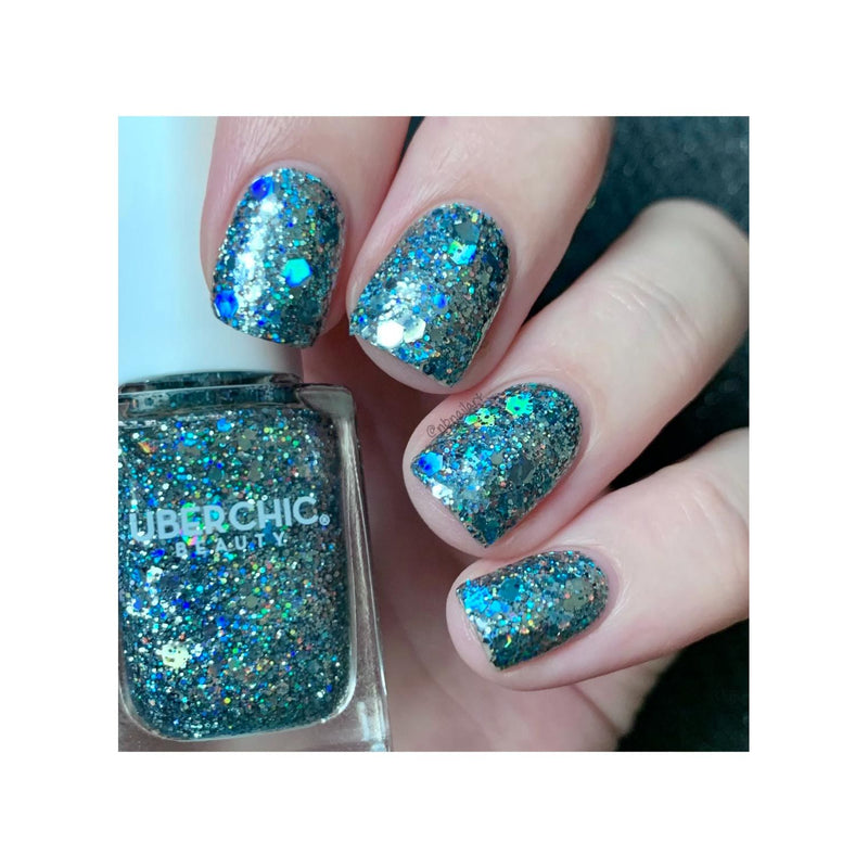 UberChic Beauty Deck The Halls In Holo - Holographic Polish Regular Polish Dark Slate Gray