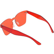 zeroUV Oversize Retro Modern Mono Futuristic Color Tone Lens Horn Rimmed Sunglasses C505 Sunglasses White Smoke Red,Smoke Clear,Yellow,Pink