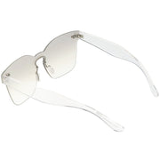 zeroUV Oversize Retro Modern Mono Futuristic Color Tone Lens Horn Rimmed Sunglasses C505 Sunglasses White Smoke Red,Smoke Clear,Yellow,Pink