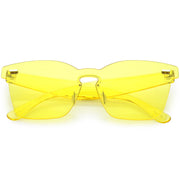 zeroUV Oversize Retro Modern Mono Futuristic Color Tone Lens Horn Rimmed Sunglasses C505 Sunglasses Light Goldenrod Yellow