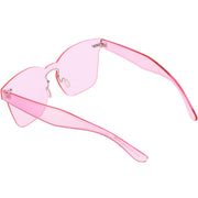 zeroUV Oversize Retro Modern Mono Futuristic Color Tone Lens Horn Rimmed Sunglasses C505 Sunglasses White Smoke Red,Smoke Clear,Yellow,Pink