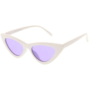zeroUV Women's Retro Side Angle Cat Eye Color Lens Sunglasses C510 Sunglasses White Smoke White Red,White Blue,White Purple,White Pink,White Green