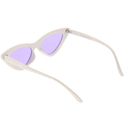 zeroUV Women's Retro Side Angle Cat Eye Color Lens Sunglasses C510 Sunglasses White Smoke White Red,White Blue,White Purple,White Pink,White Green