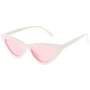 zeroUV Women's Retro Side Angle Cat Eye Color Lens Sunglasses C510 Sunglasses White Smoke White Red,White Blue,White Purple,White Pink,White Green