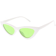 zeroUV Women's Retro Side Angle Cat Eye Color Lens Sunglasses C510 Sunglasses White Smoke White Red,White Blue,White Purple,White Pink,White Green