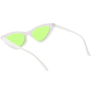 zeroUV Women's Retro Side Angle Cat Eye Color Lens Sunglasses C510 Sunglasses White Smoke White Red,White Blue,White Purple,White Pink,White Green