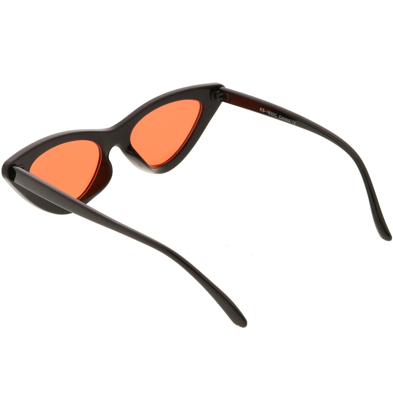 zeroUV Women's Retro Flat Angle Colored Lens Black Frame Sunglasses C511 Sunglasses White Smoke Black Red,Black Blue,Black Purple,Black Pink,Matte Black Green,Black Yellow