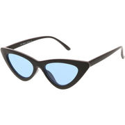 zeroUV Women's Retro Flat Angle Colored Lens Black Frame Sunglasses C511 Sunglasses White Smoke Black Red,Black Blue,Black Purple,Black Pink,Matte Black Green,Black Yellow