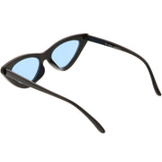 zeroUV Women's Retro Flat Angle Colored Lens Black Frame Sunglasses C511 Sunglasses White Smoke Black Red,Black Blue,Black Purple,Black Pink,Matte Black Green,Black Yellow