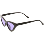 zeroUV Women's Retro Flat Angle Colored Lens Black Frame Sunglasses C511 Sunglasses White Smoke Black Red,Black Blue,Black Purple,Black Pink,Matte Black Green,Black Yellow