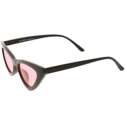 zeroUV Women's Retro Flat Angle Colored Lens Black Frame Sunglasses C511 Sunglasses White Smoke Black Red,Black Blue,Black Purple,Black Pink,Matte Black Green,Black Yellow