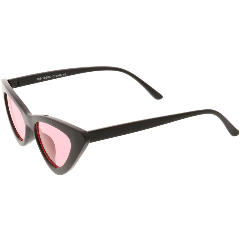 zeroUV Women's Retro Flat Angle Colored Lens Black Frame Sunglasses C511 Sunglasses White Smoke Black Red,Black Blue,Black Purple,Black Pink,Matte Black Green,Black Yellow