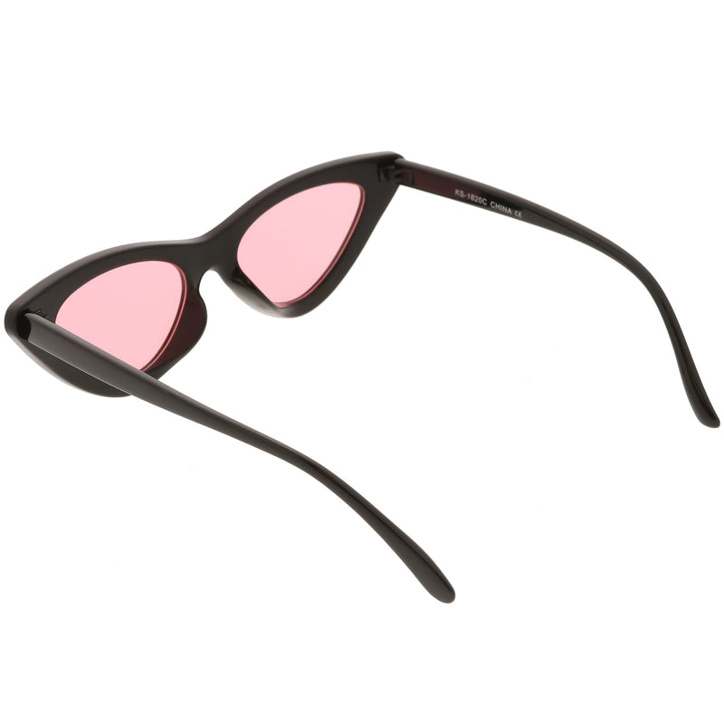 zeroUV Women's Retro Flat Angle Colored Lens Black Frame Sunglasses C511 Sunglasses White Smoke Black Red,Black Blue,Black Purple,Black Pink,Matte Black Green,Black Yellow