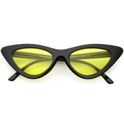 zeroUV Women's Retro Flat Angle Colored Lens Black Frame Sunglasses C511 Sunglasses White Smoke Black Red,Black Blue,Black Purple,Black Pink,Matte Black Green,Black Yellow