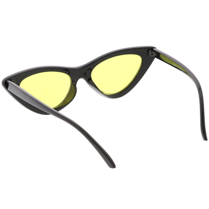 zeroUV Women's Retro Flat Angle Colored Lens Black Frame Sunglasses C511 Sunglasses White Smoke Black Red,Black Blue,Black Purple,Black Pink,Matte Black Green,Black Yellow
