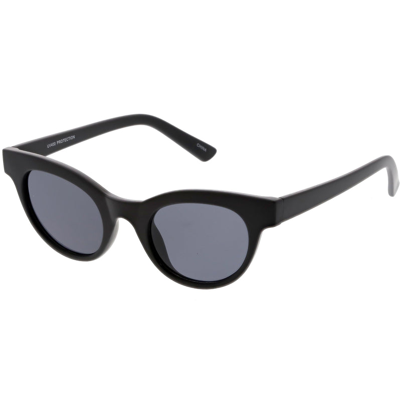 zeroUV Women's Retro Horned Rim Cat Eye Narrow Flat Lens Sunglasses C514 Sunglasses White Smoke Shiny Black Lavender,Matte Black Smoke,Shiny Red Smoke,Shiny White Smoke,Matte Smoke Smoke