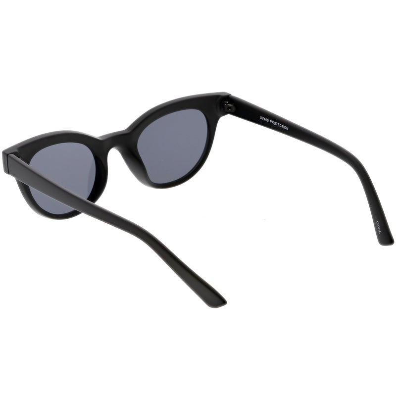 zeroUV Women's Retro Horned Rim Cat Eye Narrow Flat Lens Sunglasses C514 Sunglasses White Smoke Shiny Black Lavender,Matte Black Smoke,Shiny Red Smoke,Shiny White Smoke,Matte Smoke Smoke