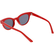 zeroUV Women's Retro Horned Rim Cat Eye Narrow Flat Lens Sunglasses C514 Sunglasses White Smoke Shiny Black Lavender,Matte Black Smoke,Shiny Red Smoke,Shiny White Smoke,Matte Smoke Smoke