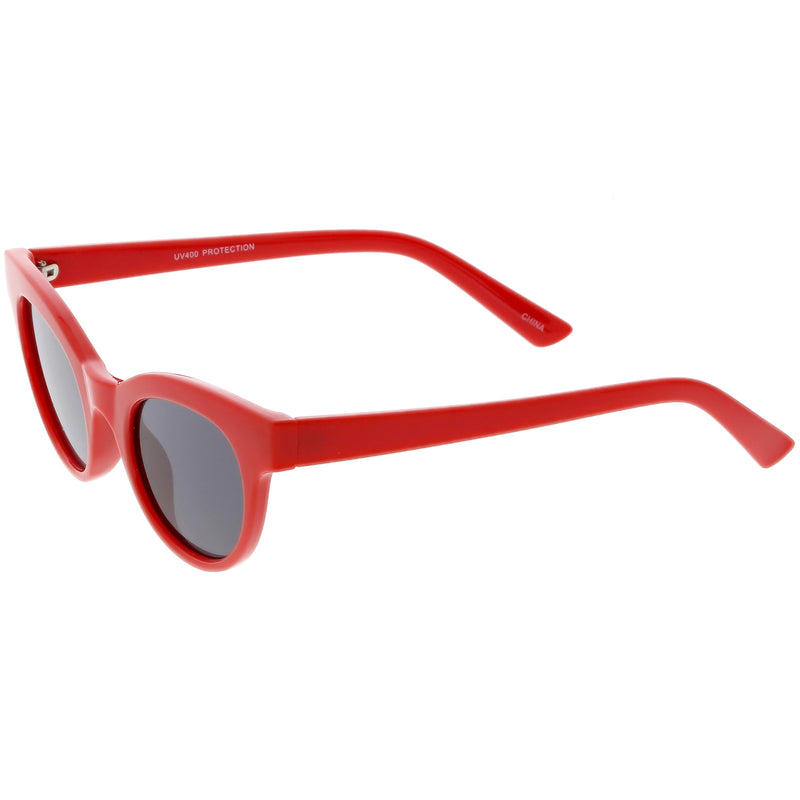 zeroUV Women's Retro Horned Rim Cat Eye Narrow Flat Lens Sunglasses C514 Sunglasses White Smoke Shiny Black Lavender,Matte Black Smoke,Shiny Red Smoke,Shiny White Smoke,Matte Smoke Smoke