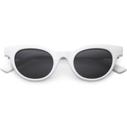 zeroUV Women's Retro Horned Rim Cat Eye Narrow Flat Lens Sunglasses C514 Sunglasses White Smoke Shiny Black Lavender,Matte Black Smoke,Shiny Red Smoke,Shiny White Smoke,Matte Smoke Smoke