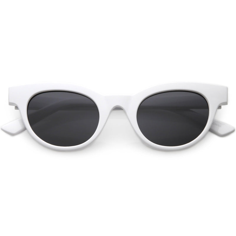 zeroUV Women's Retro Horned Rim Cat Eye Narrow Flat Lens Sunglasses C514 Sunglasses White Smoke Shiny Black Lavender,Matte Black Smoke,Shiny Red Smoke,Shiny White Smoke,Matte Smoke Smoke