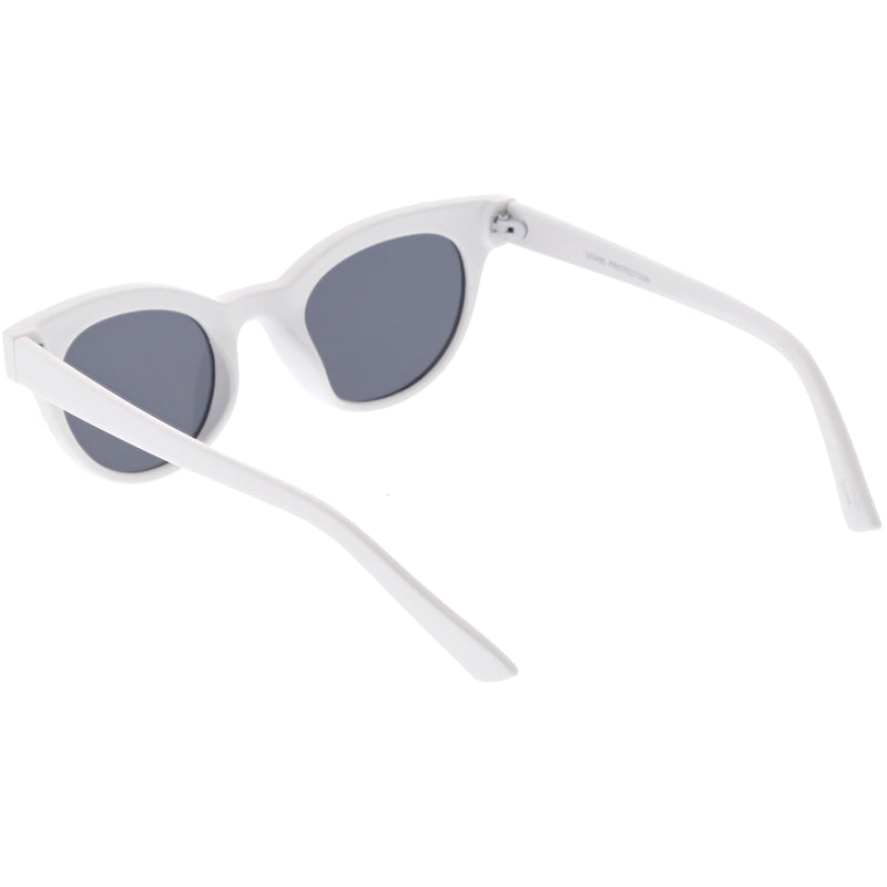 zeroUV Women's Retro Horned Rim Cat Eye Narrow Flat Lens Sunglasses C514 Sunglasses White Smoke Shiny Black Lavender,Matte Black Smoke,Shiny Red Smoke,Shiny White Smoke,Matte Smoke Smoke